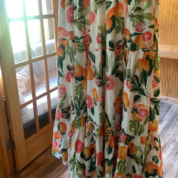 Women's Ivy City Co. Trixie Dress in Citrus Maxi Tiered A-line Size 10 - Picture 4 of 10